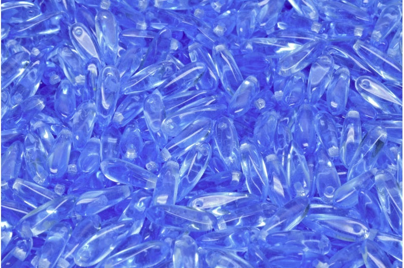 ダガービーズ、透明ブルー(30040)、ガラス、チェコ共和国