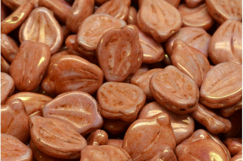 牡丹の花びらビーズ、ホワイトラスタールビー(02010-14497)、ガラス、チェコ共和国