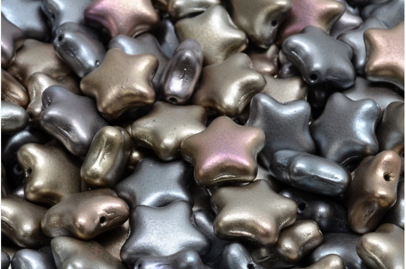 フラットスタービーズ、クリスタルグレーゴールド亜鉛メタリックアイリス(00030-01670)、ガラス、チェコ共和国