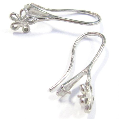 Afro Earring hook with a flower, approx. 24x7 mm