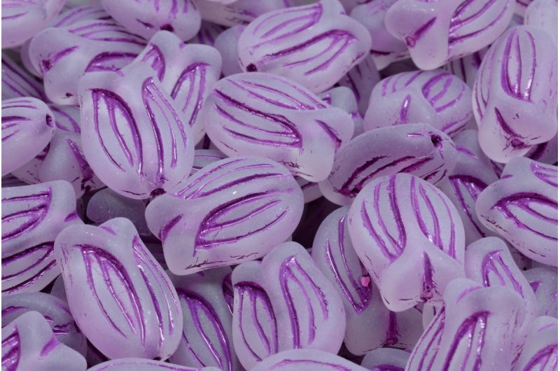 ミニチューリップビーズ、クリスタル54326マット(00030-54326-84100)、ガラス、チェコ共和国