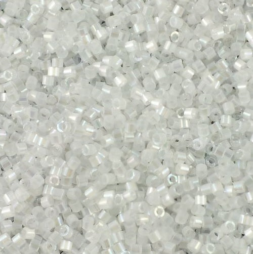 Miyuki Delica Glass Seed Beads, Crystal Silk Satin AB (#0670), Glass, Japan