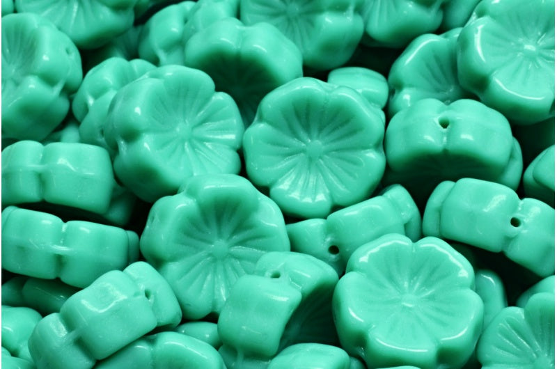 ハワイアンフラワービーズ、ターコイズ(63130)、ガラス、チェコ共和国