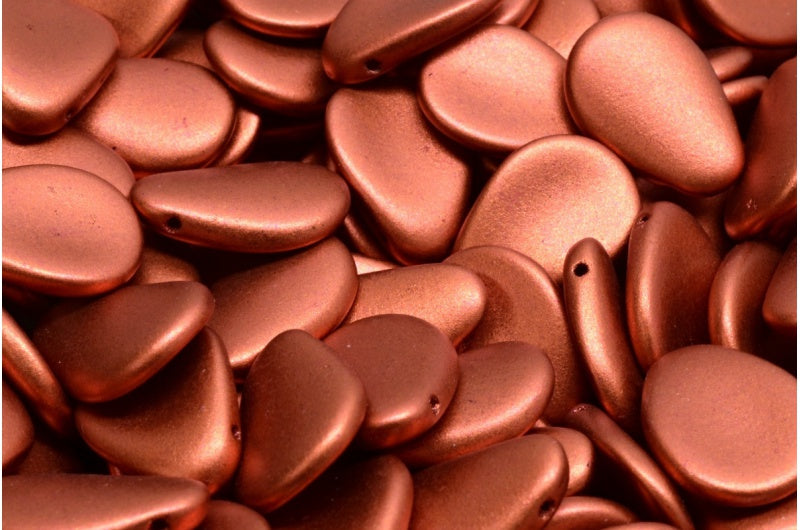 アネモネの花びらビーズ、クリスタルコッパーマット(00030-01750)、ガラス、チェコ共和国