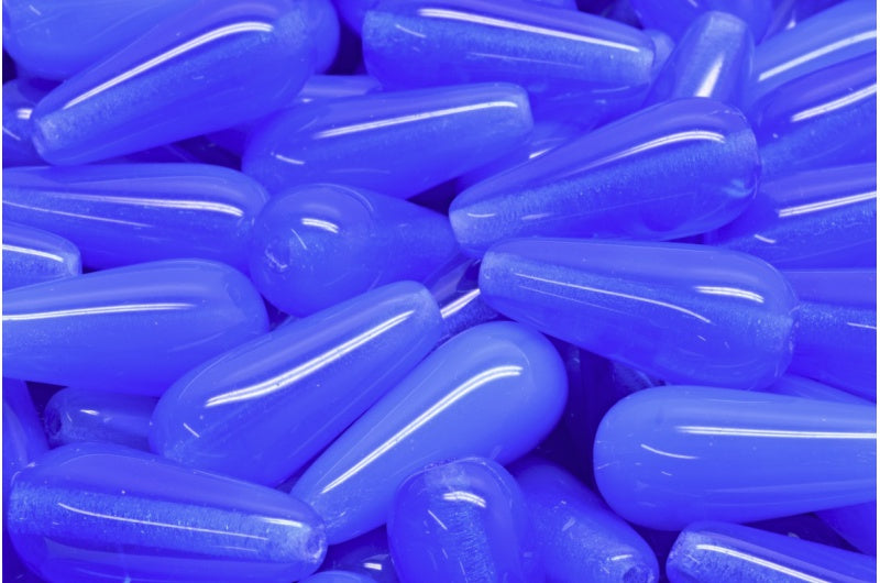 ドロップビーズ、オパールブルー(31010)、ガラス、チェコ共和国