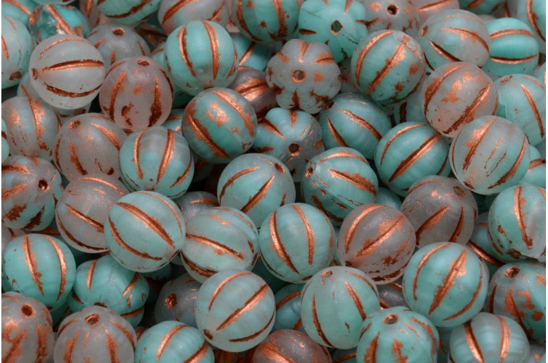 メロンビーズ、R0613 マット銅線(R0613-84100-54319)、ガラス、チェコ共和国