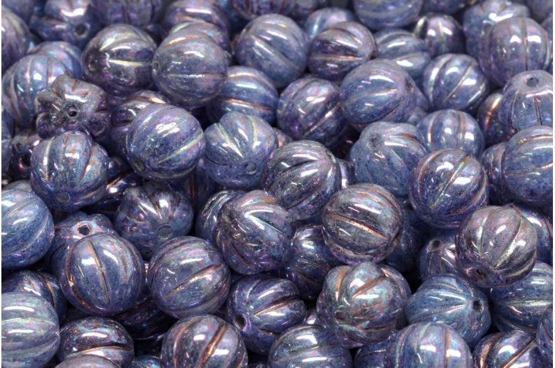 Melon Beads, R0632 Nebula (R0632-15001), Glass, Czech Republic