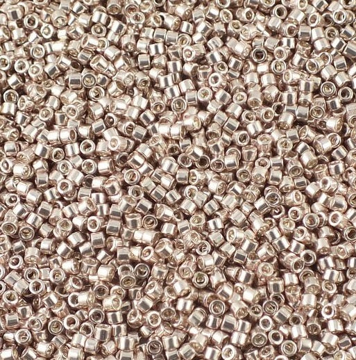 Miyuki DELICA Seed Beads Rocailles, Galvanized Blushed Steel (# DB0417), Glass, Japan