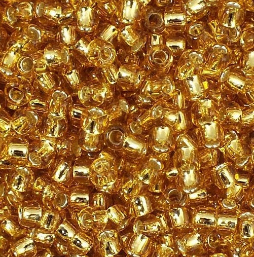 TOHO ラウンドシードビーズ ロカイユ シルバーライン メッドトパーズ (# 22B) ガラス製 日本製