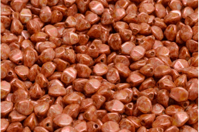 ピンチビーズ、白銅光沢斑点(02010-65324)、ガラス、チェコ共和国