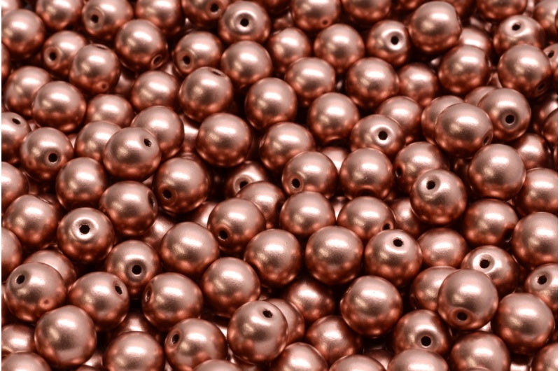 Round Druck Beads, Crystal Copper (00030-01780), Glass, Czech Republic