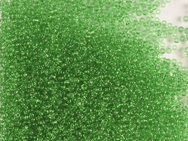 Wholesale (1kg / 500g) Preciosa Ornela Seed Beads, Square Hole, Loose, Transp. Lt. Green (50100), Glass, Czech Republic, OUTLET