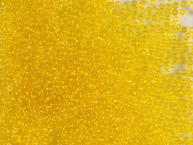 Wholesale (1kg / 500g) Preciosa Ornela 3-Cut Rocaille, Round Hole, Loose, Transp. Yellow Amber (80010), Glass, Czech Republic, OUTLET