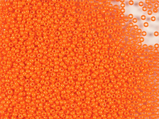 卸売 (1kg / 500g) プレシオサ オルネラ ローラ、丸穴、ルース、不透明オレンジ (93140)、ガラス、チェコ共和国、アウトレット