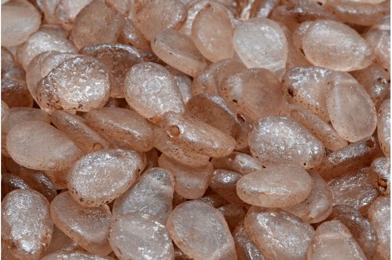 Anemone Petal Beads, Crystal Etched Copper Lined (00030-ETCH-54324), Glass, Czech Republic
