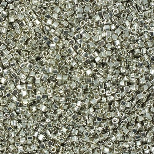 Miyuki Square Beads, Galvanized Silver (# 1051), Glass, Japan