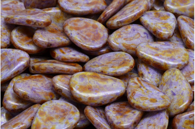 アネモネの花びらビーズ、ホワイト 65328 (02010-65328)、ガラス、チェコ共和国