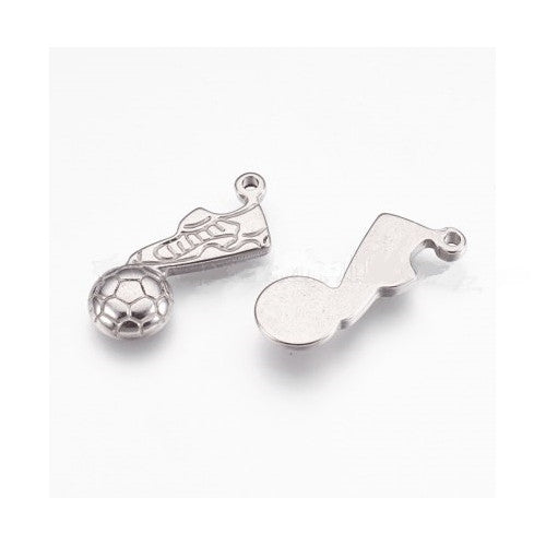 Pendant - soccer ball with ball, approx. 30x11 mm, Stainless Steel 304