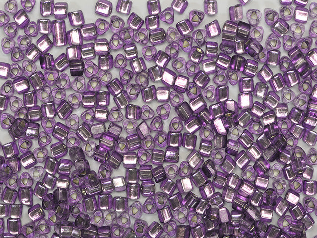 Wholesale (1kg / 500g) Preciosa Ornela Triangle, Triangle Hole, Loose, Violet Dyed Crystal, Silver Lined (08228), Glass, Czech Republic, OUTLET