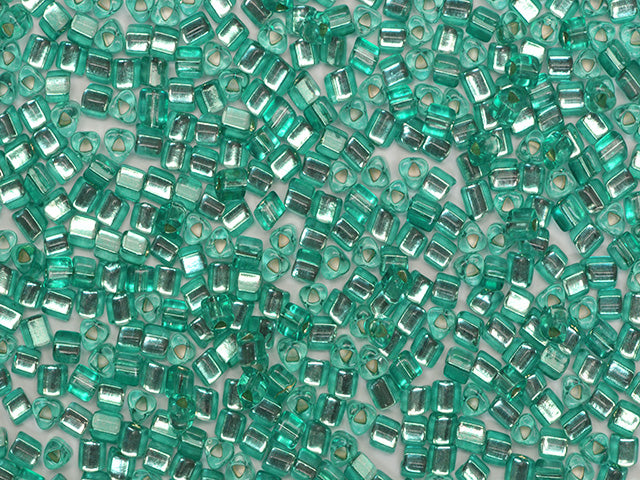 Wholesale (1kg / 500g) Preciosa Ornela Triangle, Triangle Hole, Loose, Green Dyed Crystal, Silver Lined (08258), Glass, Czech Republic, OUTLET