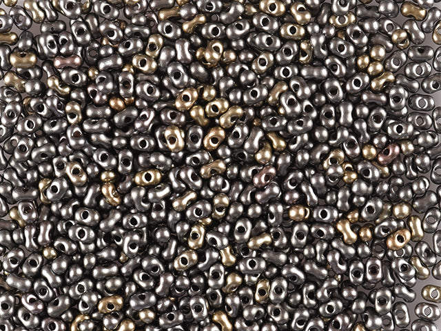 1 kg Preciosa Ornela ツイン、2 ラウンドホール、ルース、ソフトブロンズ マルチ (01670)、ガラス、チェコ共和国、アウトレット