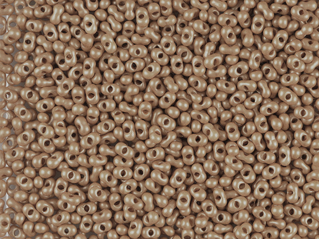 1 kg Preciosa Ornela Seed Beads Coated, Round Hole, Loose, Beige Metallic Dyed Chalkwhite (16783), Glass, Czech Republic, OUTLET