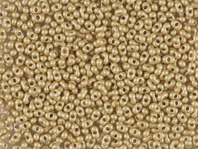 1 kg Preciosa Ornela Seed Beads Coated, Round Hole, Loose, Beige Metallic Dyed Chalkwhite (16784), Glass, Czech Republic, OUTLET