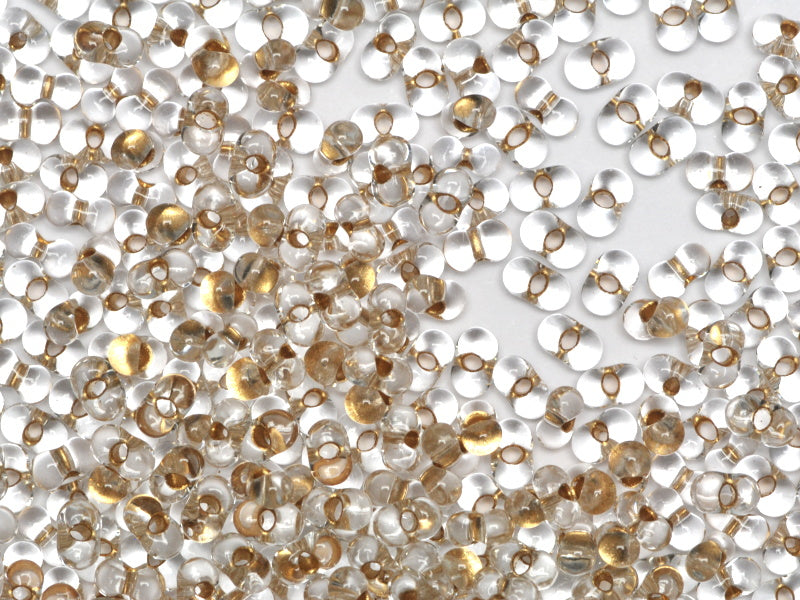 Wholesale (1kg / 500g) Preciosa Ornela Seed Beads Coated, Round Hole, Loose, Crystal, Colour Lined Bronze (68106), Glass, Czech Republic, OUTLET