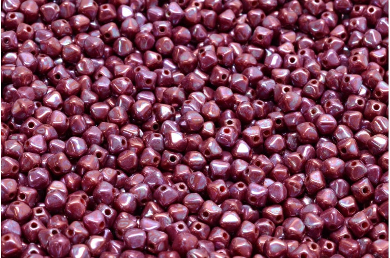 Bicone Beads, Opaque Red Nebula (93200-15001), Glass, Czech Republic