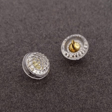 2 pcs Hand Painted Glass Buttons with ornament, size 6 (13.5 mm), Glass, Czech Republic