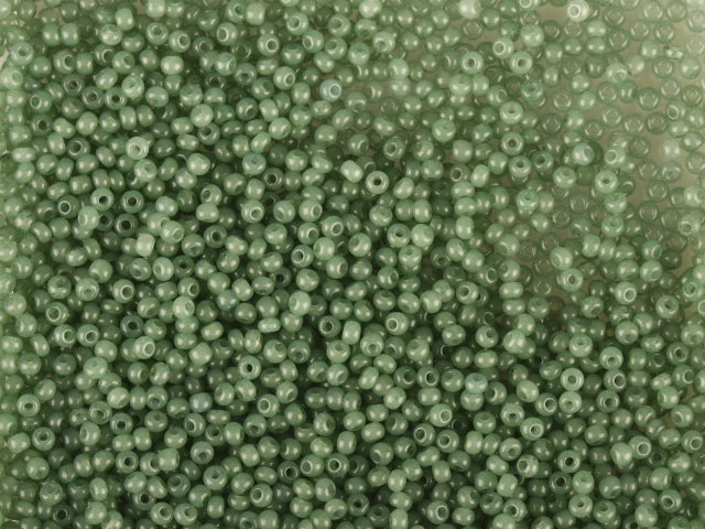 Wholesale (1kg / 500g) Preciosa Ornela Seed Beads Coated, Round Hole, Loose, Green 3 Dyed Alabaster (02663), Glass, Czech Republic, OUTLET
