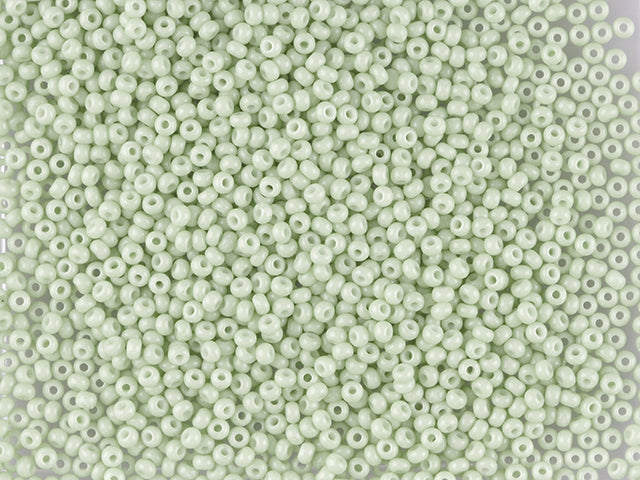 1 kg プレシオサ オルネラ シードビーズ コーティング 丸穴 ばら売り グリーン2色染めチョークホワイト (03152) ガラス製 チェコ共和国 アウトレット