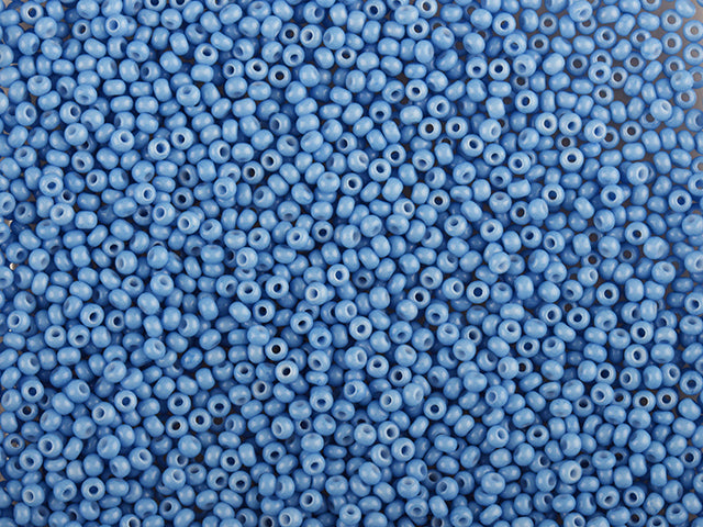 1 kg Preciosa Ornela Seed Beads Coated, Round Hole, Loose, Blue 3 Dyed Chalkwhite (03632), Glass, Czech Republic, OUTLET