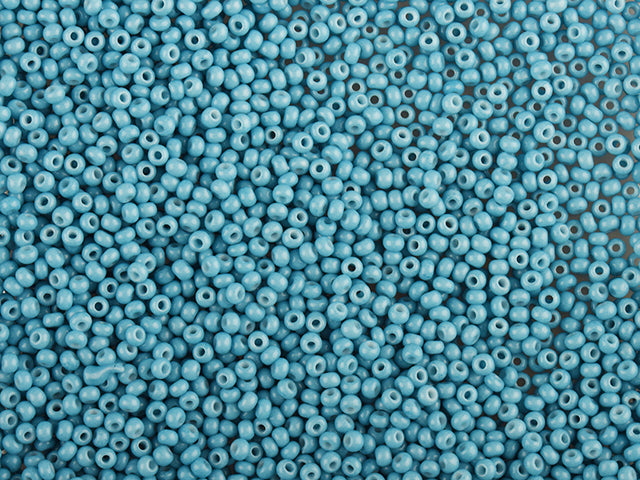 1 kg Preciosa Ornela Seed Beads Coated, Round Hole, Loose, Blue 3 Dyed Chalkwhite (03633), Glass, Czech Republic, OUTLET