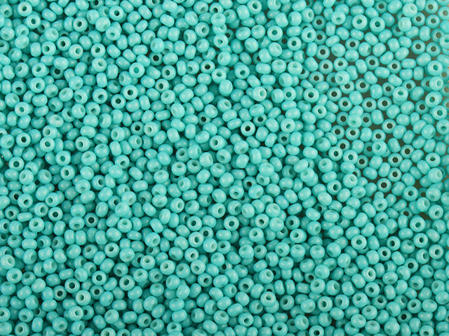 Wholesale (1kg / 500g) Preciosa Ornela Seed Beads Coated, Round Hole, Loose, Green 3 Dyed Chalkwhite (03664), Glass, Czech Republic, OUTLET