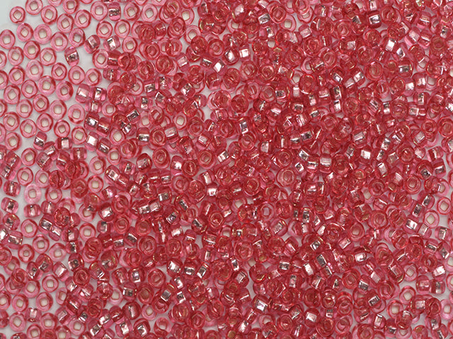 1 kg プレシオサ オルネラ シードビーズ コーティング 丸穴 ルース ピンク染めクリスタル シルバーライン (07722) ガラス チェコ共和国 アウトレット