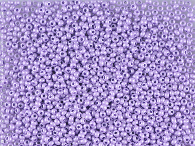 Wholesale (1kg / 500g) Preciosa Ornela Seed Beads Coated, Round Hole, Loose, Violet Metallic Dyed Chalkwhite (16728), Glass, Czech Republic, OUTLET