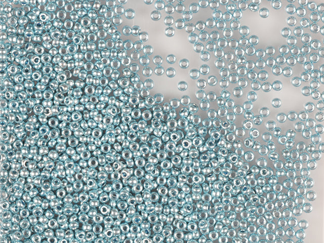 Wholesale (1kg / 500g) Preciosa Ornela Seed Beads Coated, Round Hole, Loose, Blue Metallic Dyed Crystal (18536), Glass, Czech Republic, OUTLET