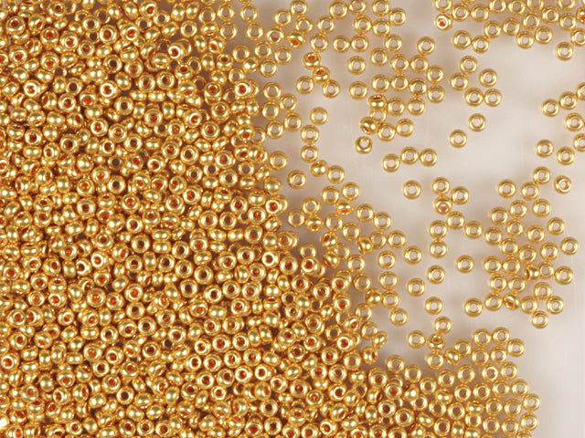 1 kg プレシオサ オルネラ シードビーズ コーティング 丸穴 ルース オレンジメタリック染色クリスタル (18581) ガラス チェコ共和国 アウトレット