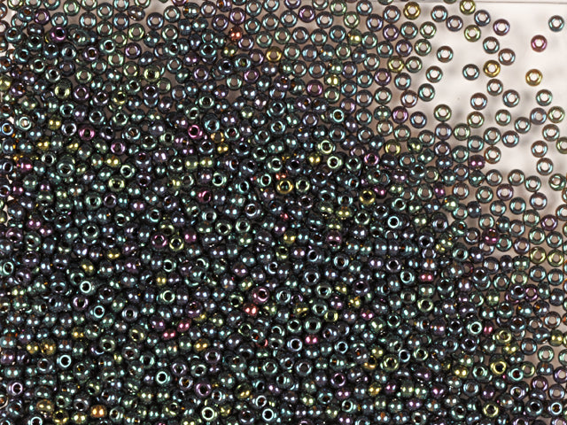 1 kg プレシオサ オルネラ シードビーズ コーティング ラウンドホール ルース ダークトパーズ ブロンズグリーンアイリス (19155) ガラス チェコ共和国 アウトレット