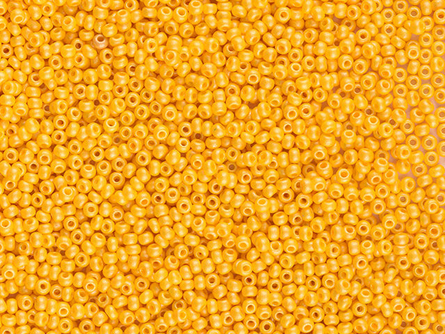 Wholesale (1kg / 500g) Preciosa Ornela Seed Beads Coated, Round Hole, Loose, Yellow (22002), Glass, Czech Republic, OUTLET