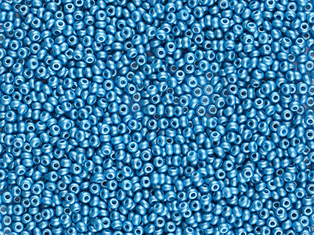 Wholesale (1kg / 500g) Preciosa Ornela Seed Beads Coated, Round Hole, Loose, Blue (22020), Glass, Czech Republic, OUTLET