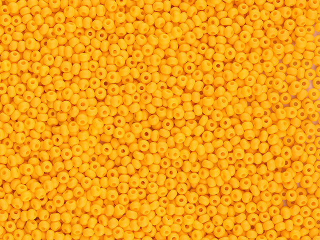 Wholesale (1kg / 500g) Preciosa Ornela Seed Beads Coated, Round Hole, Loose, Yellow (22m02), Glass, Czech Republic, OUTLET