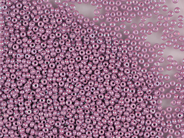 1 kg Preciosa Ornela Seed Beads Coated, Round Hole, Loose, Opaque Violet, Rainbow (24020), Glass, Czech Republic, OUTLET