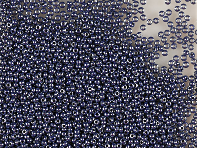 1 kg プレシオサ オルネラ シードビーズ コーティング済み、丸穴、ルース、不透明ブルー、黄褐色光沢 (33061)、ガラス、チェコ共和国、アウトレット