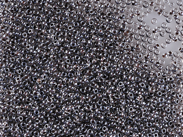 1 kg Preciosa Ornela Seed Beads Coated, Round Hole, Loose, Crystal, Colour Lined Brown, Sfinx (38818), Glass, Czech Republic, OUTLET