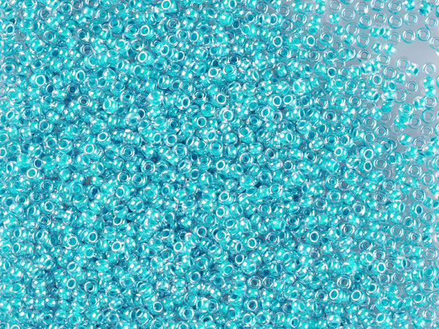 Wholesale (1kg / 500g) Preciosa Ornela Seed Beads Coated, Round Hole, Loose, Crystal, Colour Lined Green, Sfinx (38858), Glass, Czech Republic, OUTLET