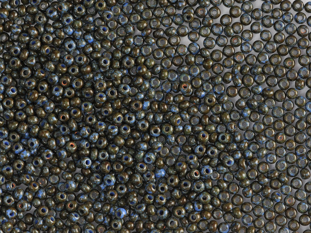 プレシオサ オルネラ シードビーズ コーティング 1kg 丸穴 ルース トラバーチン 不透明ブルー (39940) ガラス チェコ共和国 アウトレット