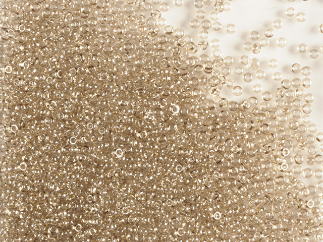 Wholesale (1kg / 500g) Preciosa Ornela Seed Beads Coated, Round Hole, Loose, Crystal, Beige Lustered (48042), Glass, Czech Republic, OUTLET
