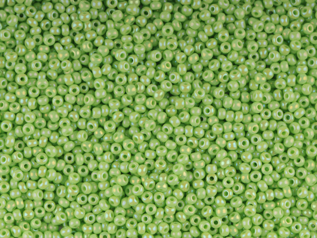 1 kg プレシオサ オルネラ シードビーズ コーティング 丸穴 ばら売り 不透明 ライトグリーン レインボー (54410) ガラス チェコ共和国 アウトレット